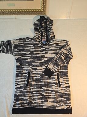 Simply Vera Vera Wang Women's Long Hoodie Size XL Fleece Abstract With Pockets